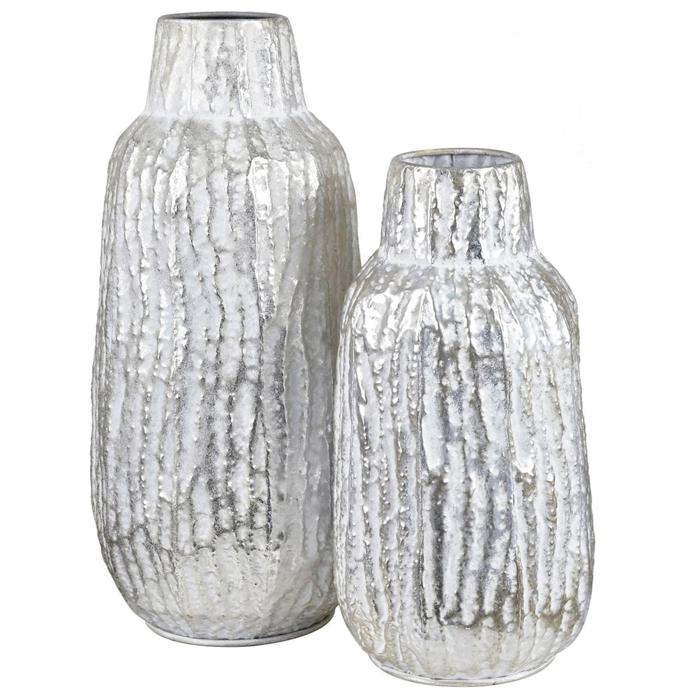 Maddox Vases, White Wash, Set of 2-Accessories-High Fashion Home
