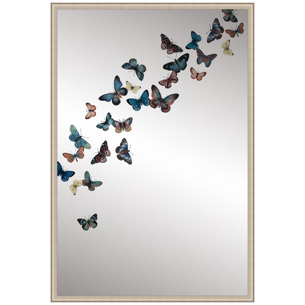 Mademoiselle Butterfly Mirror Framed