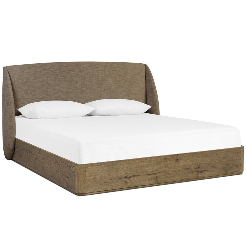Maeve Upholstered Headboard Bed, Laken Taupe by Four Hands