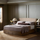 Maeve Upholstered Headboard Bed, Laken Taupe by Four Hands