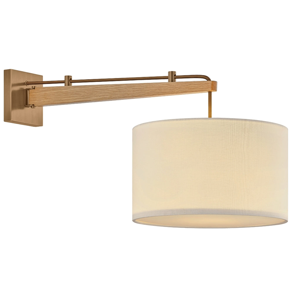 Mailo Wall Sconce, Patina Brass/White Oak