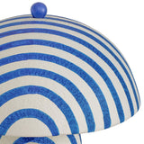 Maiori Striped Papier Mache Table Lamp, Blue/Off-White-Lighting-High Fashion Home