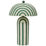 Maiori Striped Papier Mache Table Lamp, Green/Off-White-Lighting-High Fashion Home