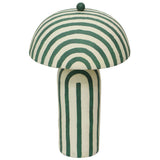 Maiori Striped Papier Mache Table Lamp, Green/Off-White-Lighting-High Fashion Home