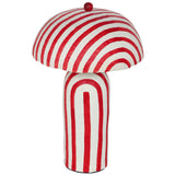 Maiori Striped Papier Mache Table Lamp, Red/Off-White-Lighting-High Fashion Home