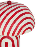Maiori Striped Papier Mache Table Lamp, Red/Off-White-Lighting-High Fashion Home