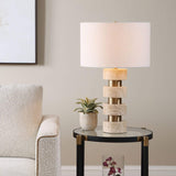 Makani Table Lamp, Travertine
