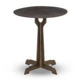 Malloy Outdoor Round End Table, Antiqued Brass by Four Hands-Furniture - Accent Tables-High Fashion Home