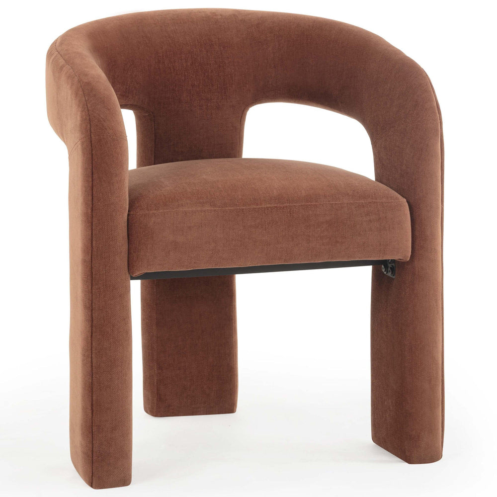 Malone Chenille Dining Chair, Rust, Set of 2-Furniture - Chairs-High Fashion Home