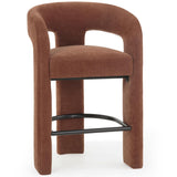 Malone Chenille Stool, Rust-Furniture - Chairs-High Fashion Home