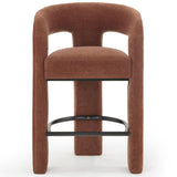 Malone Chenille Stool, Rust-Furniture - Chairs-High Fashion Home