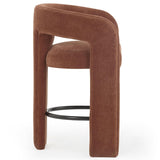 Malone Chenille Stool, Rust-Furniture - Chairs-High Fashion Home