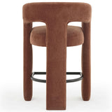 Malone Chenille Stool, Rust-Furniture - Chairs-High Fashion Home