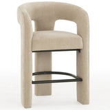 Malone Chenille Stool, Taupe-Furniture - Chairs-High Fashion Home