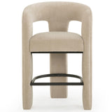 Malone Chenille Stool, Taupe-Furniture - Chairs-High Fashion Home