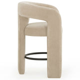 Malone Chenille Stool, Taupe-Furniture - Chairs-High Fashion Home