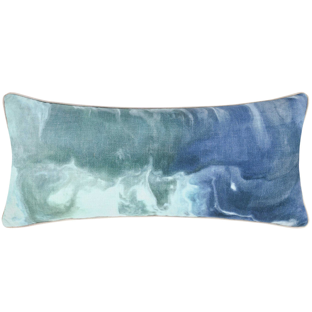 Mantra Lumbar Pillow, Blue Multi-Accessories-High Fashion Home
