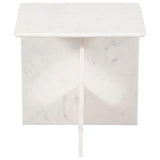 Marble Accent Table, White