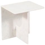 Marble Accent Table, White