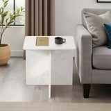 Marble Accent Table, White