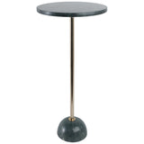 Marble Base Accent Table, Green/Gold