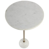 Marble Base Accent Table, White/Gold