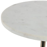 Marble Base Accent Table, White/Gold