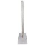 Marble Disc on Stand, White-Accessories-High Fashion Home