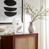 Marble Disc on Stand, White-Accessories-High Fashion Home