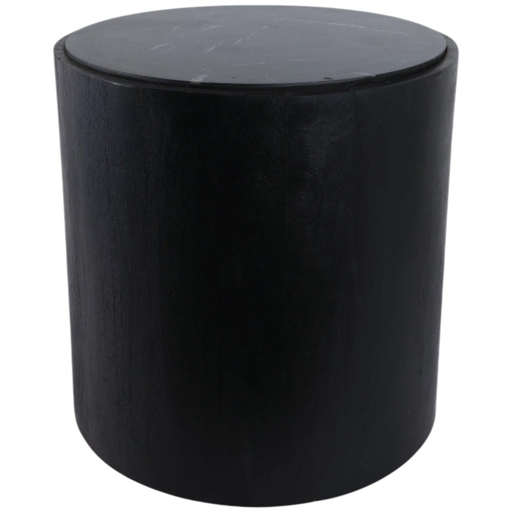 Marble Inlay Accent Table, Black
