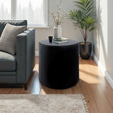 Marble Inlay Accent Table, Black