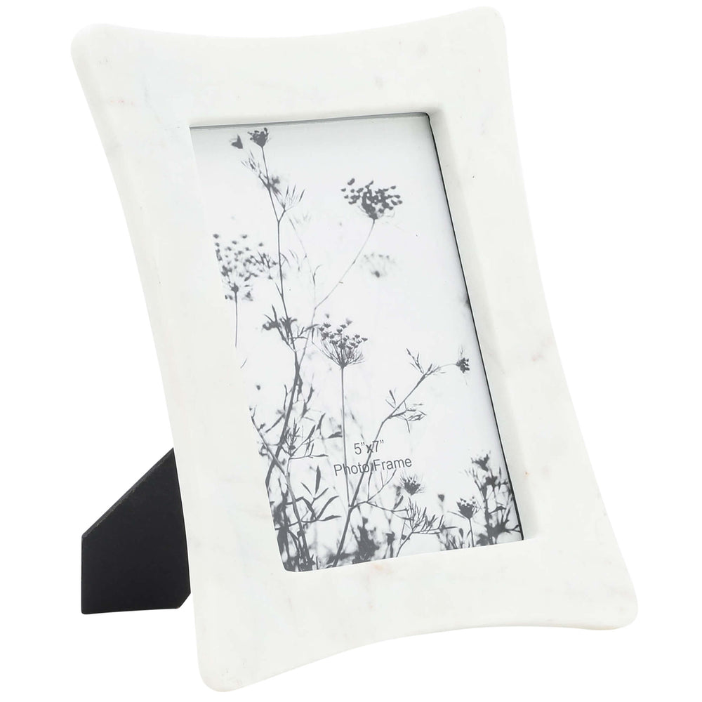 Marble Photo Frame, White-Accessories-High Fashion Home