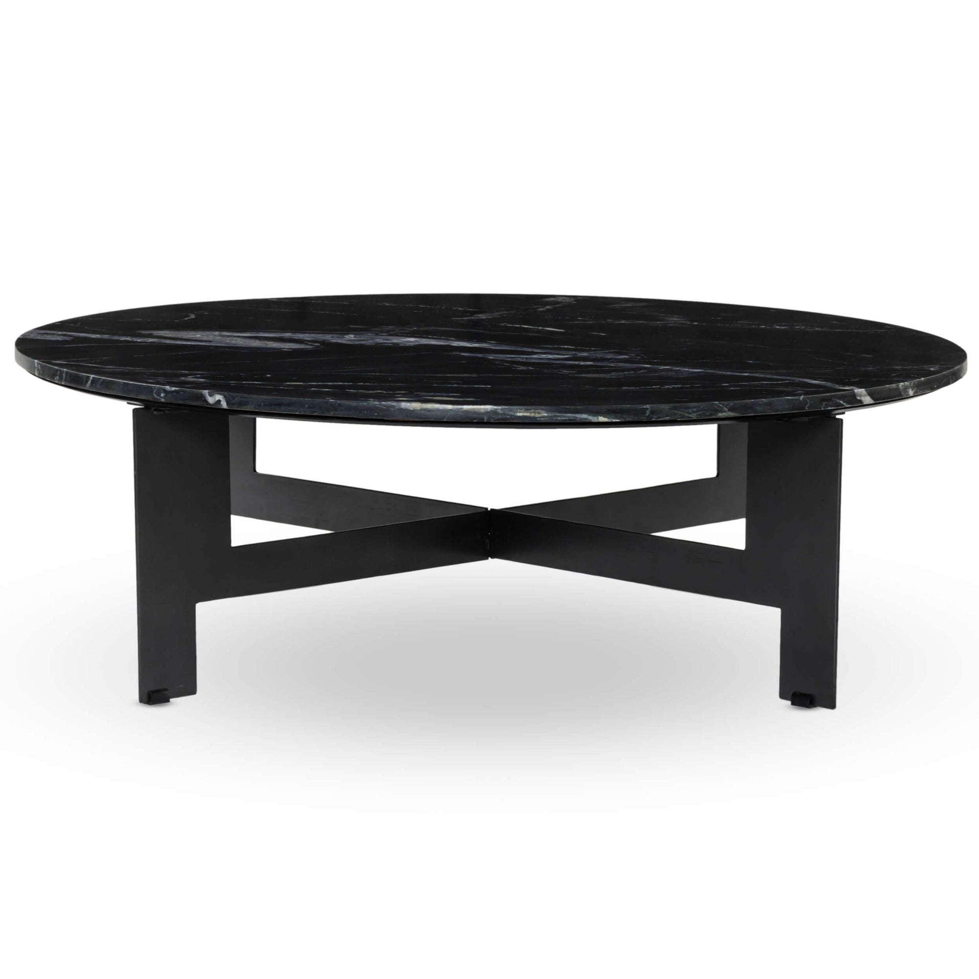 Marble Round Coffee Table, Black – High Fashion Home