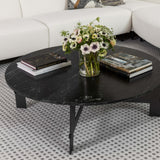 Marble Round Coffee Table, Black