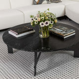 Marble Round Coffee Table, Black by Four Hands
