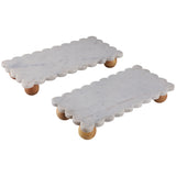 Marble Scallop Trays, Set of 2-Accessories-High Fashion Home