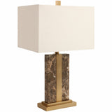 Marble Table Lamp w/Antique Brass, Brown-Lighting-High Fashion Home