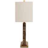 Marble Table Lamp w/Antique Brass, Brown-Lighting-High Fashion Home