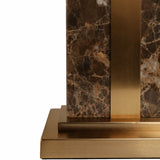 Marble Table Lamp w/Antique Brass, Brown-Lighting-High Fashion Home