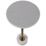 Marble Top Accent Table, White/Gold