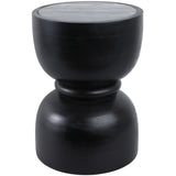 Marble Top Accent Table w/Ring, Black