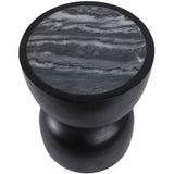 Marble Top Accent Table w/Ring, Black