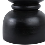 Marble Top Accent Table w/Ring, Black