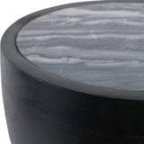 Marble Top Accent Table w/Ring, Black
