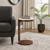Marble Top C-Table, Ivory