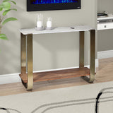 Marble Top Console Table, White