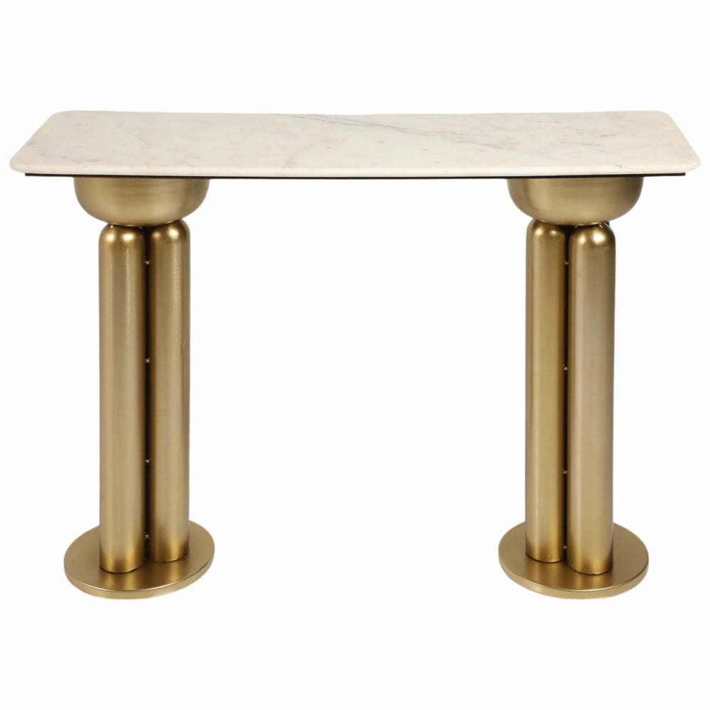 Marble Top Console Table, White/Gold