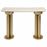Marble Top Console Table, White/Gold