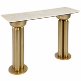 Marble Top Console Table, White/Gold