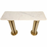 Marble Top Console Table, White/Gold